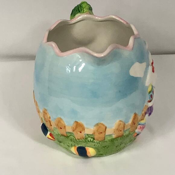 GKA Collector's Rabbit Couple Easter Egg Hunt Water Juice Pitcher Jug 7" Tall - Picture 5 of 11